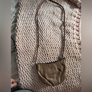 COACH - metallic gold - worn in Leather Crossbody Bag